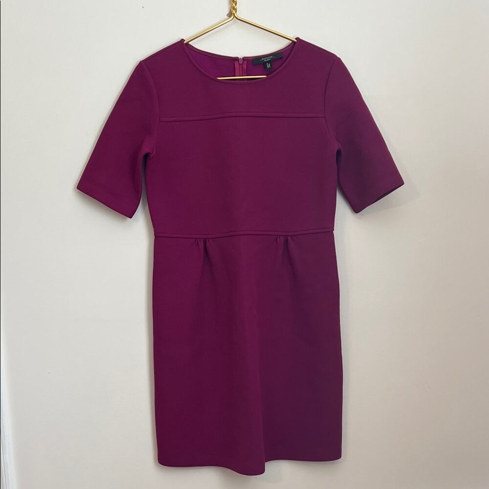 Weekend Max Mara Dark Raspberry Short Sleeve Knee Length Dress